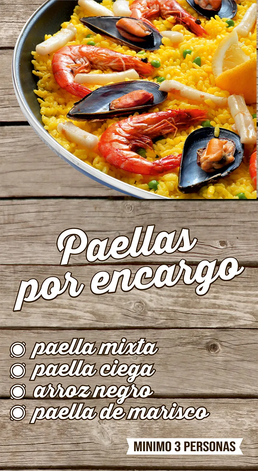 Carta de paella por encargo del Bar Club Deportivo Menorca, Mahón
